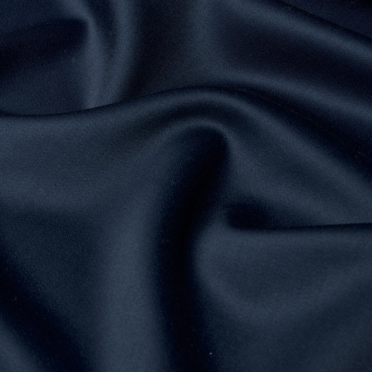 Schumacher Donovan Merino Wool Sateen Navy Fabric