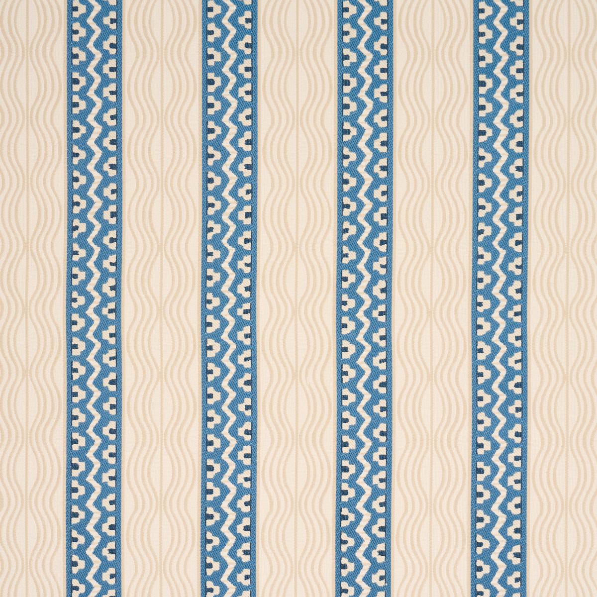 Schumacher Crème Anglaise English Cream/Denim Blue Fabric