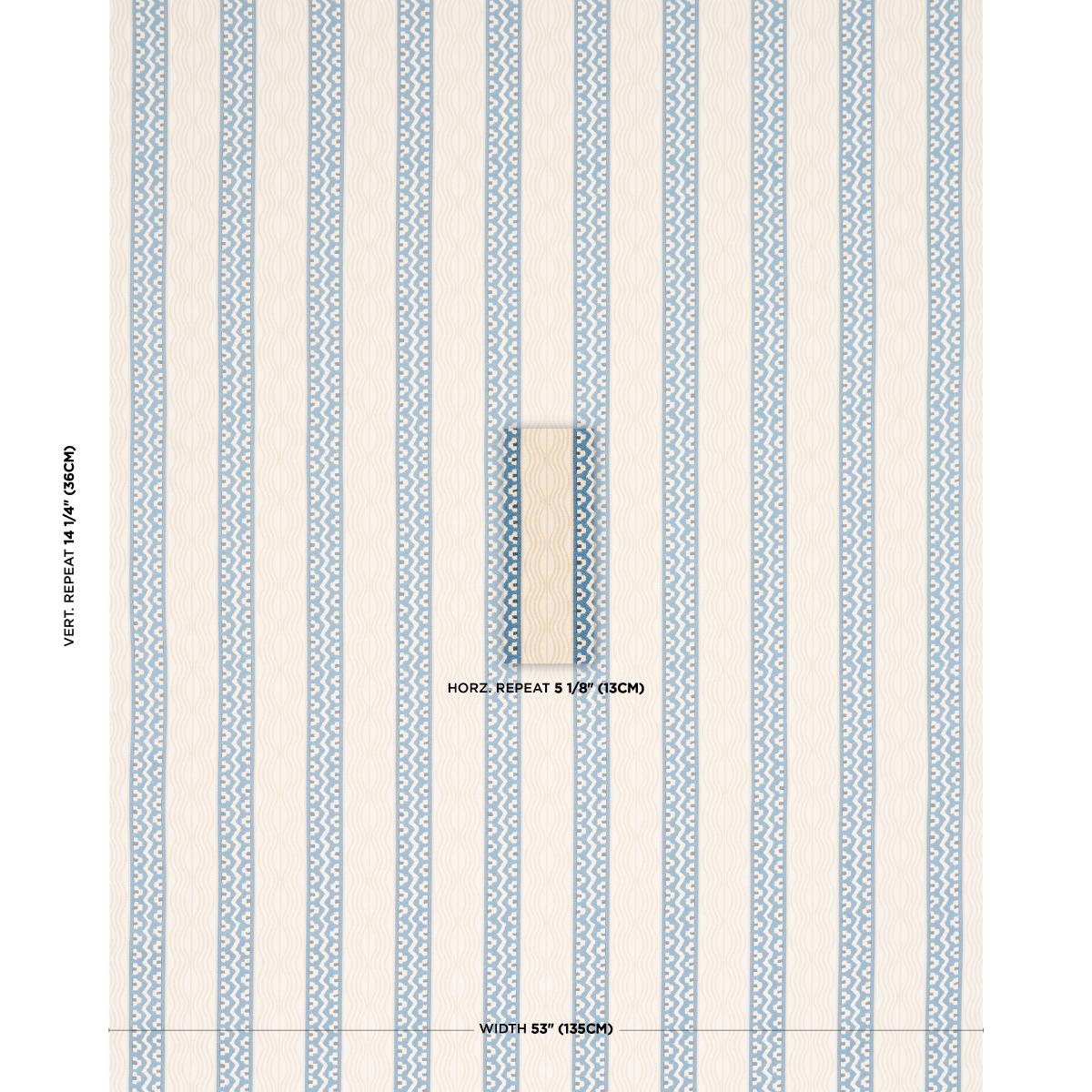 Schumacher Crème Anglaise English Cream/Denim Blue Fabric
