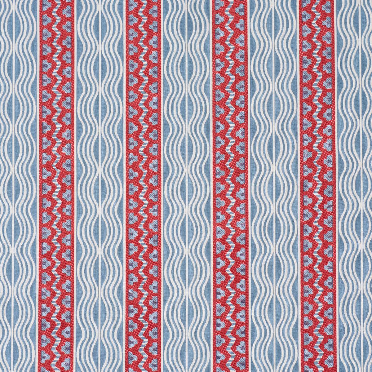 Schumacher Crème Anglaise French Red & Blue Fabric