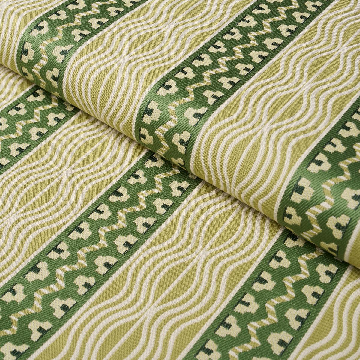 Schumacher Crème Anglaise Juniper Green Fabric