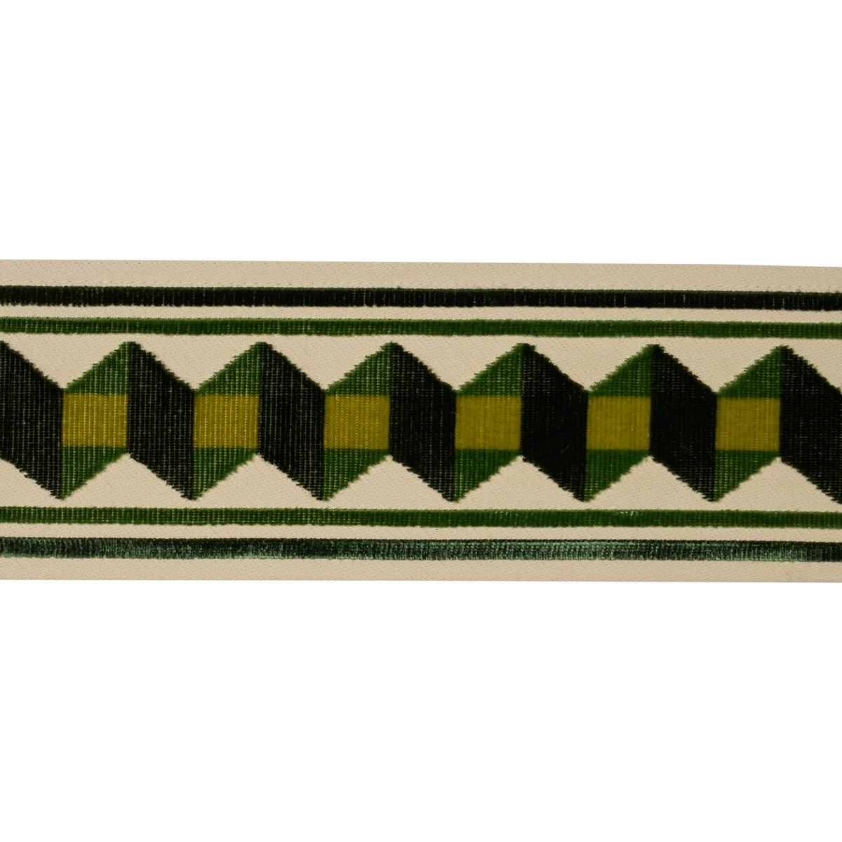 Schumacher Jilly Velvet Tape Pear Green Fabric