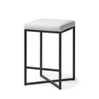 Mercana Frodo 26.5" Seat Height White Fabric Seat Black Metal Base Stool