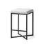Mercana Frodo 26.5" Seat Height White Fabric Seat Black Metal Base Stool