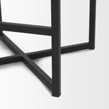 Mercana Frodo 26.5H Seat Height White Fabric Seat Black Metal Base Stool