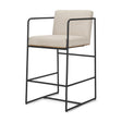 Mercana Stamford 36.5" Light Beige Upholstered Seat w/ Wood Back, Metal Frame Counter Stool