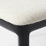 Mercana Clara Black Beech Wood W/ Cream Fabric Seat and Cane Back Armless Dining Chair