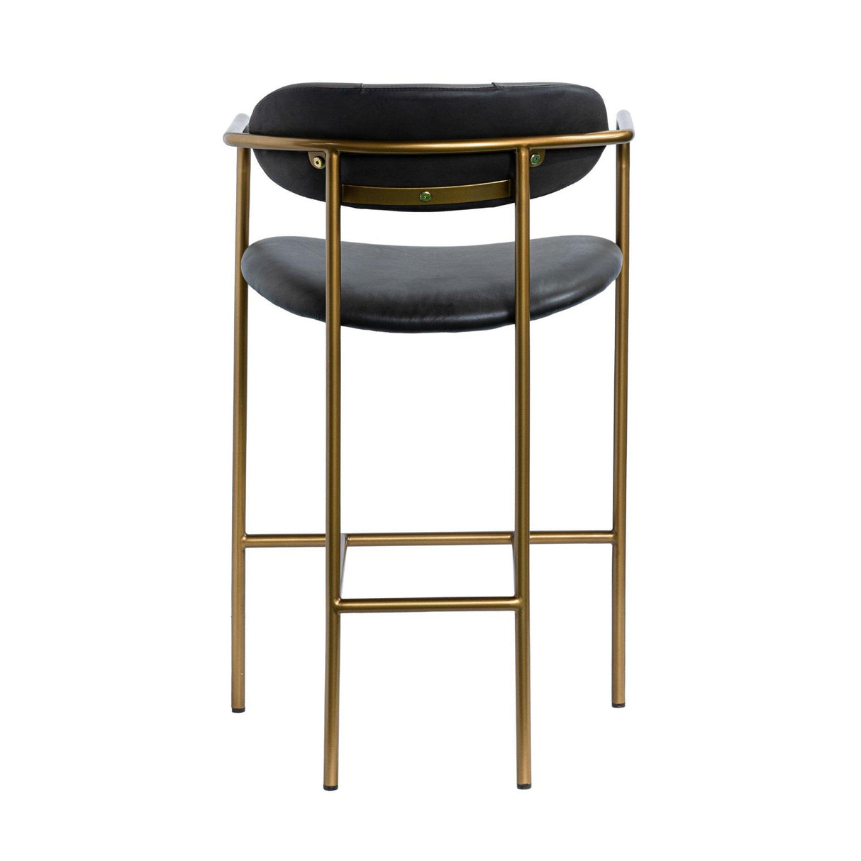 Mercana Parker Black Leather Seat Gold Metal Counter Stool
