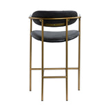 Mercana Parker Black Leather Seat Gold Metal Counter Stool