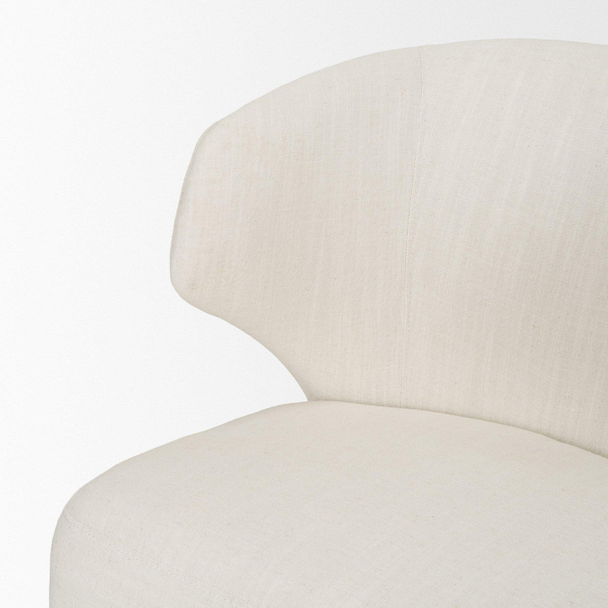 Mercana Niles 22.5L x 24.5W x 32H Cream Fabric Seat W/ Dark Brown Wooden Legs Wingback Dining Chair