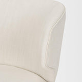 Mercana Niles 22.5L x 24.5W x 32H Cream Fabric Seat W/ Dark Brown Wooden Legs Wingback Dining Chair