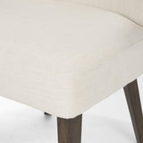 Mercana Niles 22.5L x 24.5W x 32H Cream Fabric Seat W/ Dark Brown Wooden Legs Wingback Dining Chair