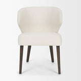 Mercana Niles 22.5L x 24.5W x 32H Cream Fabric Seat W/ Dark Brown Wooden Legs Wingback Dining Chair