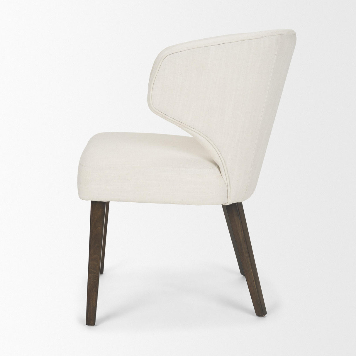 Mercana Niles 22.5L x 24.5W x 32H Cream Fabric Seat W/ Dark Brown Wooden Legs Wingback Dining Chair