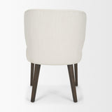 Mercana Niles 22.5L x 24.5W x 32H Cream Fabric Seat W/ Dark Brown Wooden Legs Wingback Dining Chair