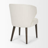 Mercana Niles 22.5L x 24.5W x 32H Cream Fabric Seat W/ Dark Brown Wooden Legs Wingback Dining Chair