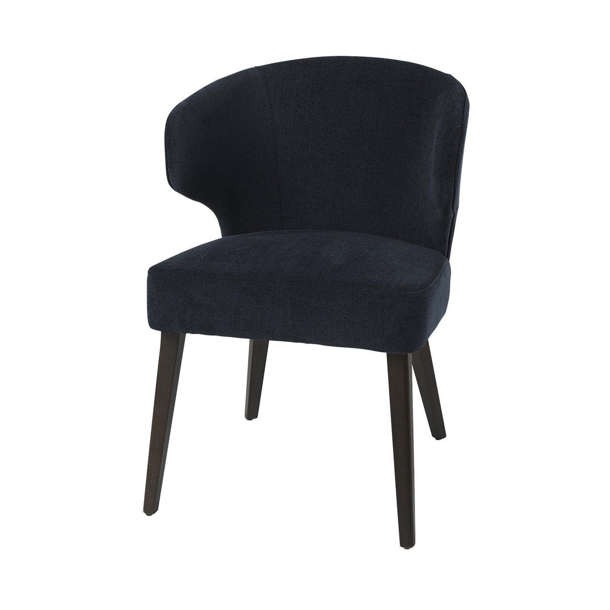 Mercana Niles 23.5L x 24W x 32H Navy Fabric Seat W/ Dark Brown Wooden Legs Wingback Dining Chair (Andes 600)