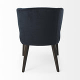 Mercana Niles 23.5L x 24W x 32H Navy Fabric Seat W/ Dark Brown Wooden Legs Wingback Dining Chair (Andes 600)