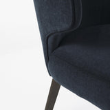 Mercana Niles 23.5L x 24W x 32H Navy Fabric Seat W/ Dark Brown Wooden Legs Wingback Dining Chair (Andes 600)