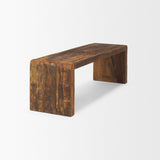 Mercana Estelle Rustic Brown Reclaimed Wood Bench