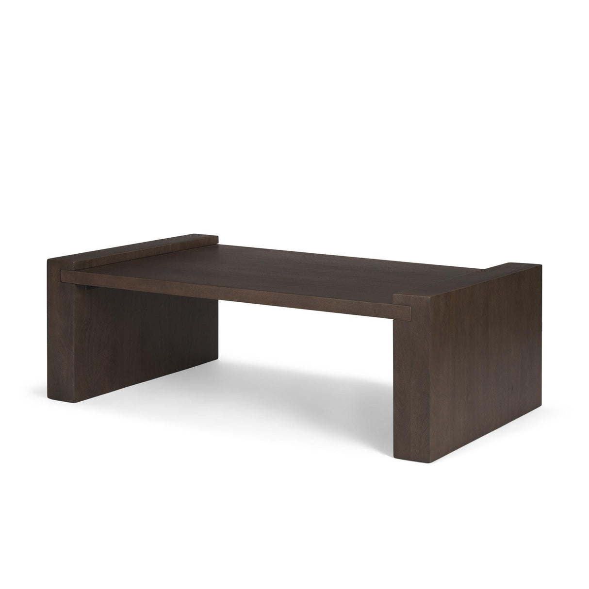 Mercana Wesson Dark Brown Wooden Rectangular Coffee Table