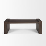 Mercana Wesson Dark Brown Wooden Rectangular Coffee Table