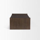 Mercana Wesson Dark Brown Wooden Rectangular Coffee Table