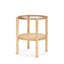Mercana Weslyn Solid Light Brown Wood and Glass Top w/ Cane Side Table