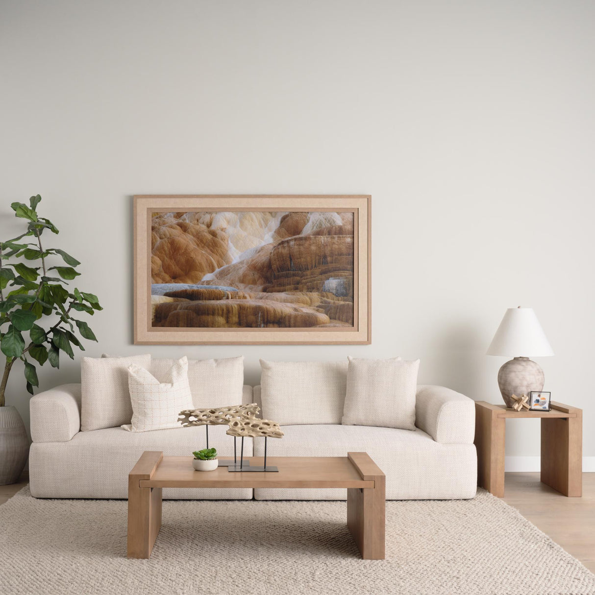 Mercana Wesson Light Brown Wood Rectangular Coffee Table