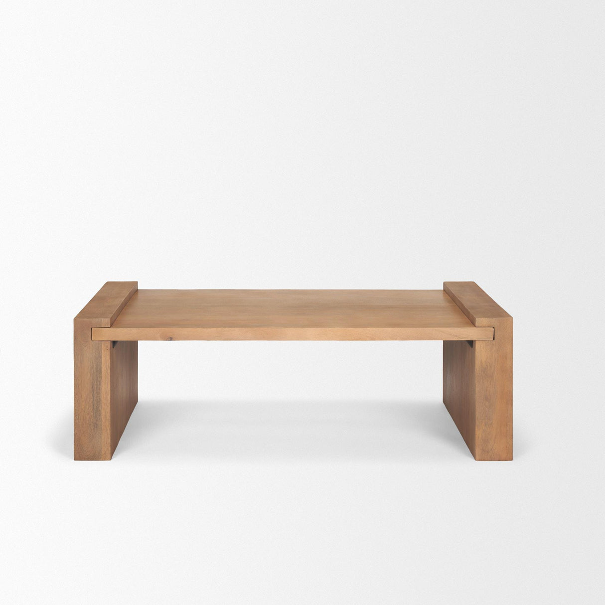 Mercana Wesson Light Brown Wood Rectangular Coffee Table
