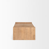 Mercana Wesson Light Brown Wood Rectangular Coffee Table