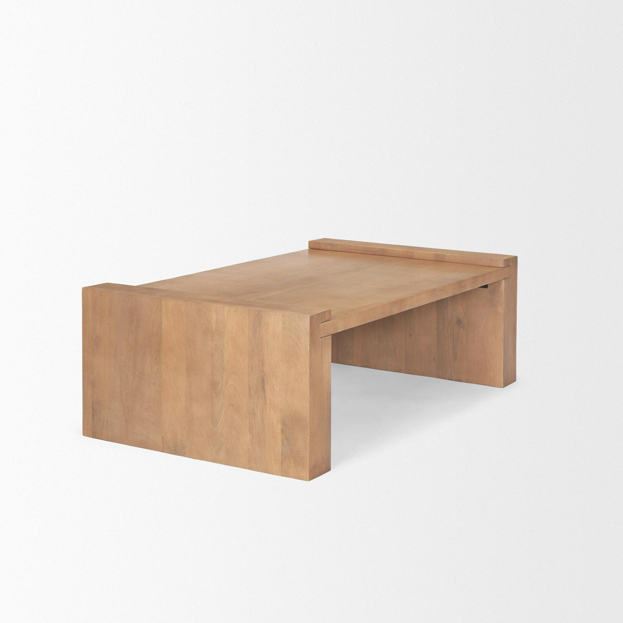 Mercana Wesson Light Brown Wood Rectangular Coffee Table