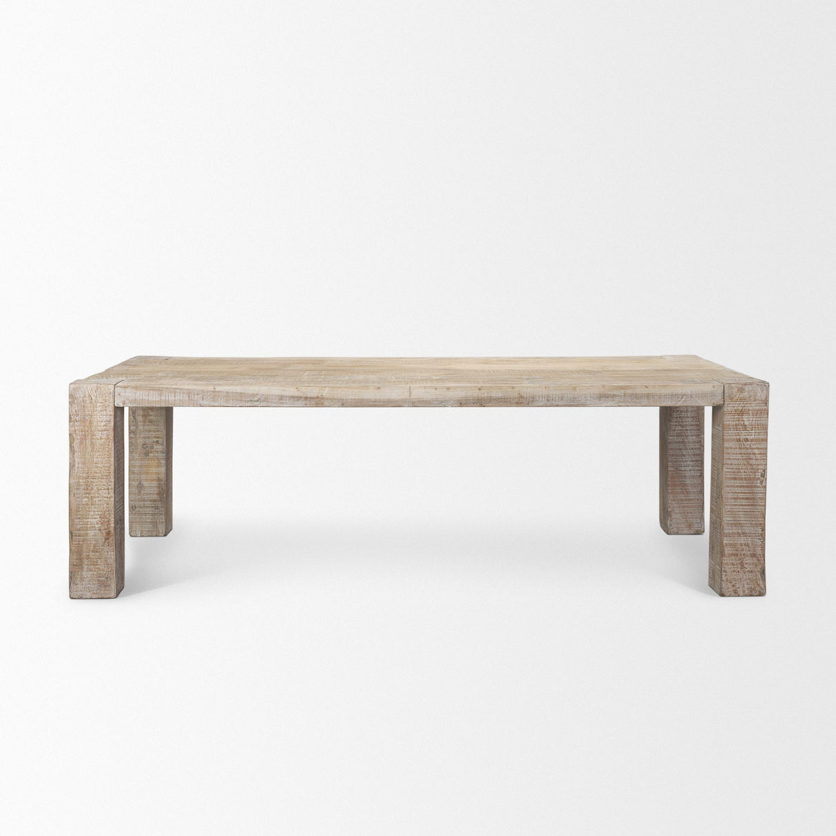 Mercana McArthur 94" Whitewash Reclaimed Wood Dining Table