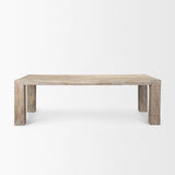 Mercana McArthur 94" Whitewash Reclaimed Wood Dining Table