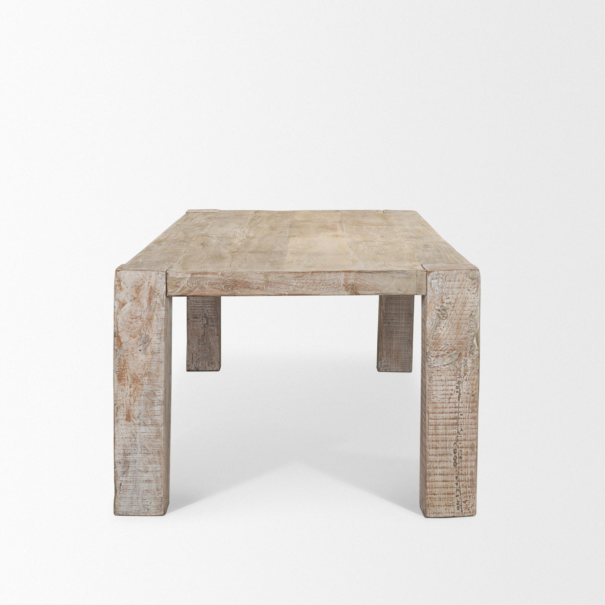 Mercana McArthur 94" Whitewash Reclaimed Wood Dining Table