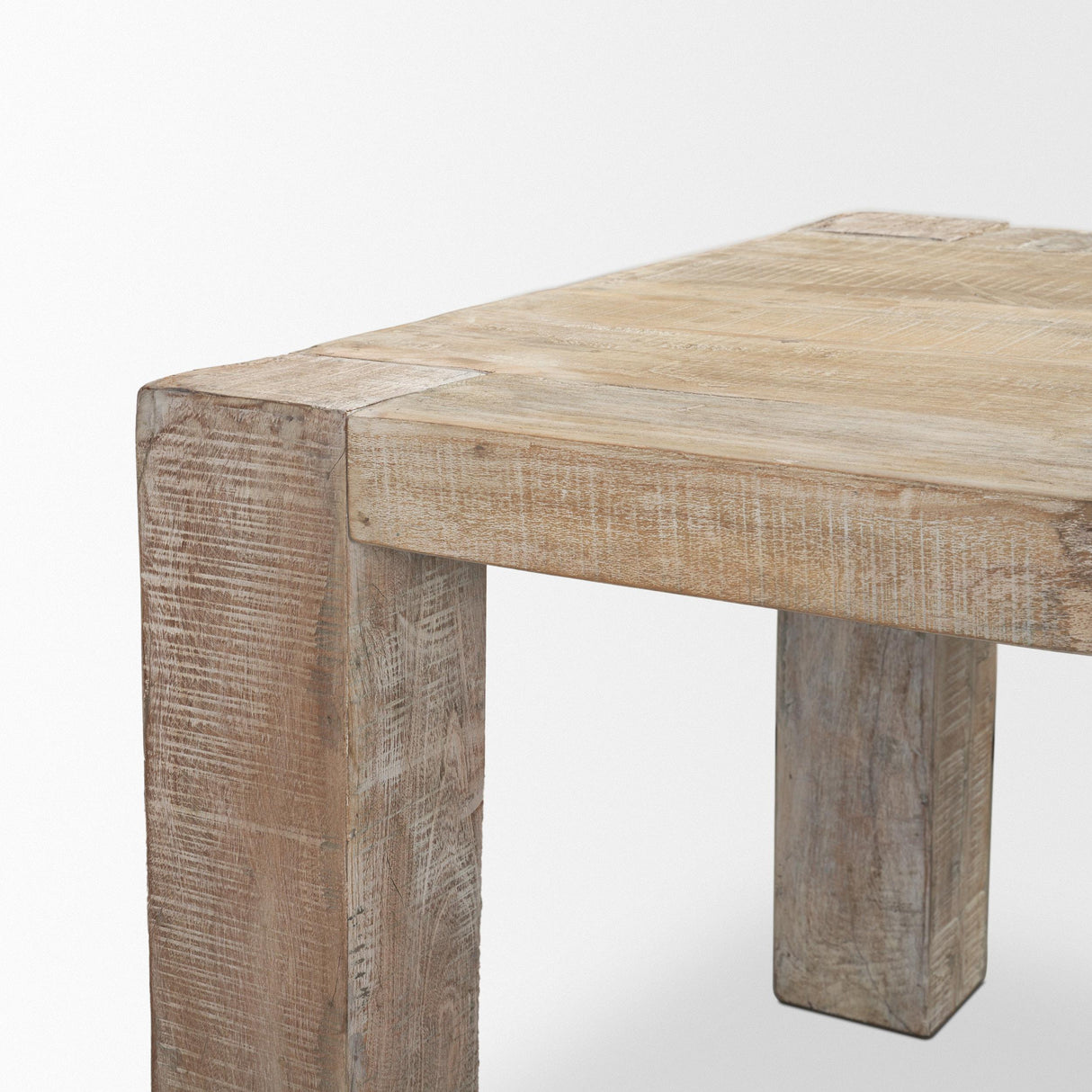 Mercana McArthur 94" Whitewash Reclaimed Wood Dining Table