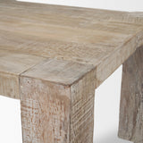 Mercana McArthur 94" Whitewash Reclaimed Wood Dining Table