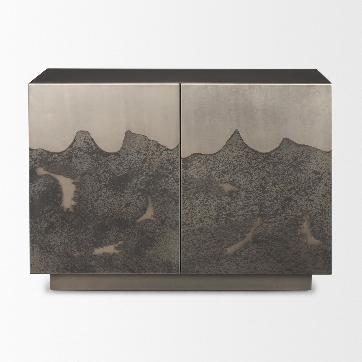 Mercana Roxdale Acid Washed Iron Metal Accent Cabinet