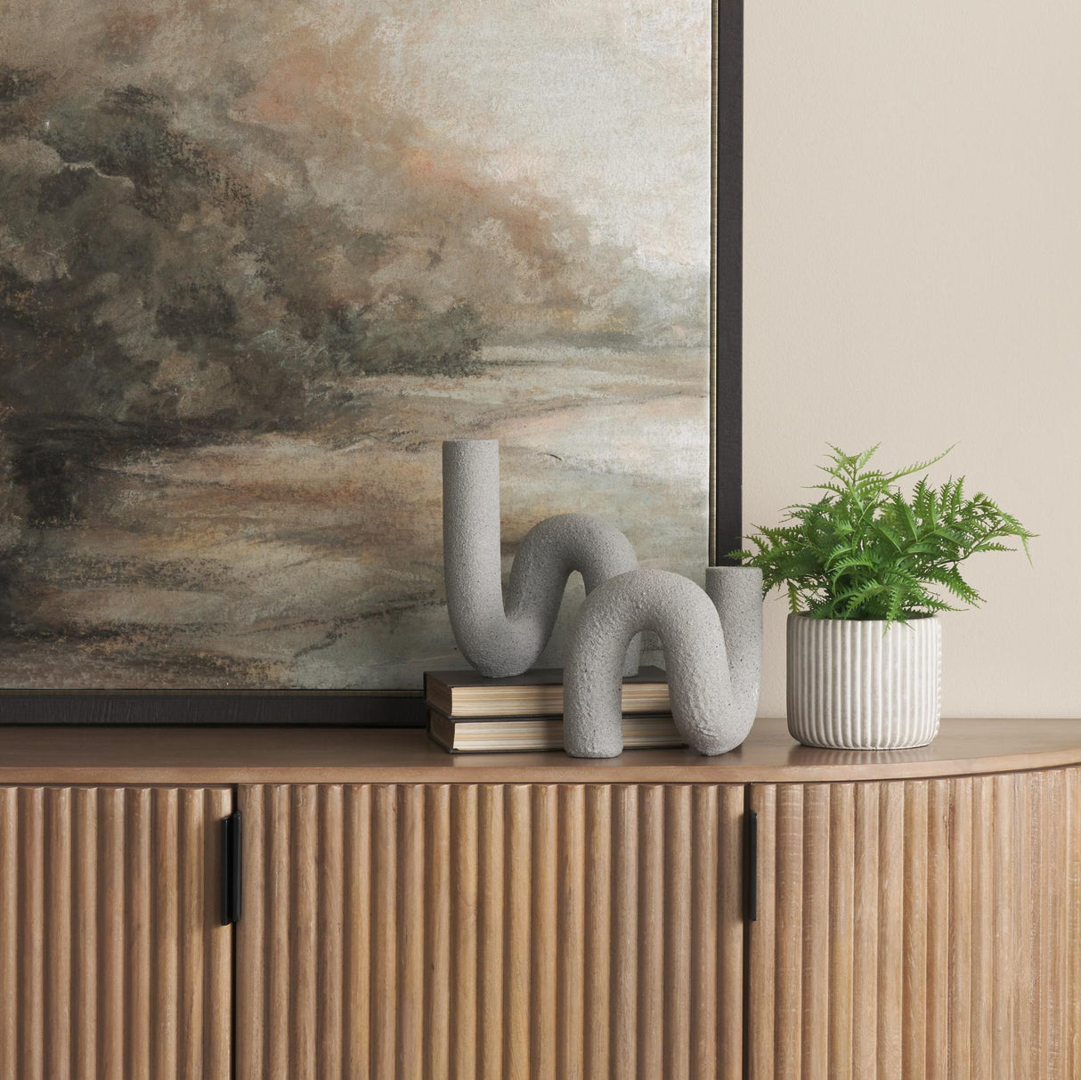 Mercana Kailyn Resin Textured Concrete Gray Decorative Object