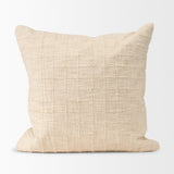 Mercana Jacory Cream Checker Textured Decorative Square Pillow Cover