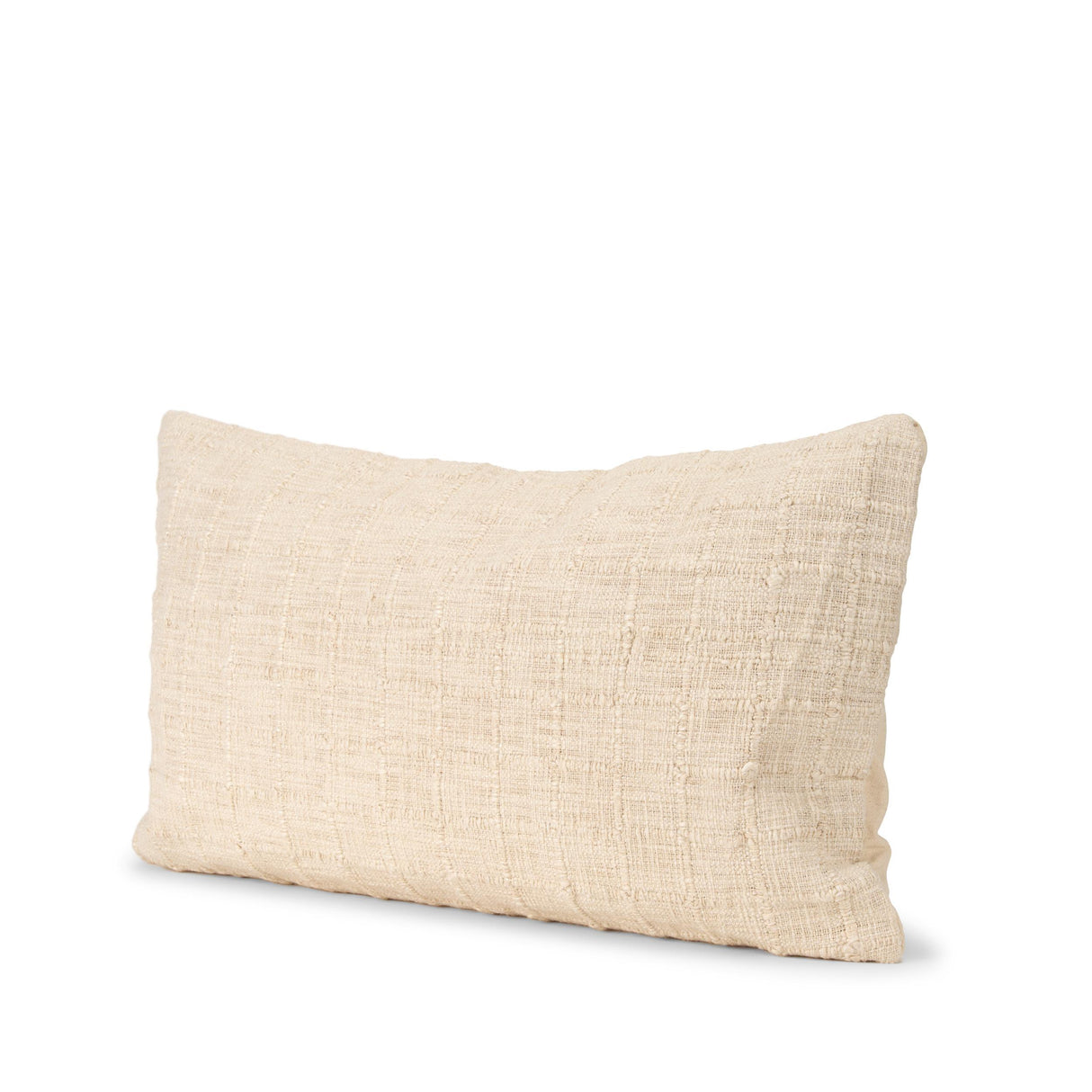 Mercana Jacory Cream Checker Textured Decorative Lumbar Pillow Cover