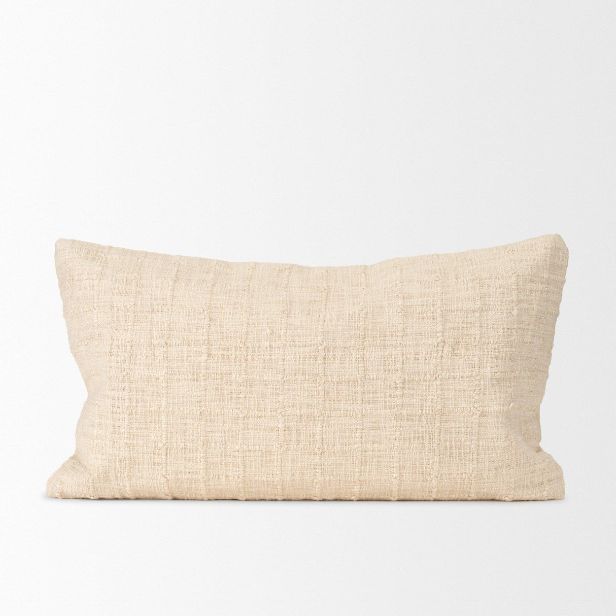 Mercana Jacory Cream Checker Textured Decorative Lumbar Pillow Cover