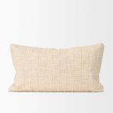 Mercana Jacory Cream Checker Textured Decorative Lumbar Pillow Cover
