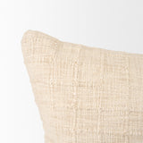 Mercana Jacory Cream Checker Textured Decorative Lumbar Pillow Cover