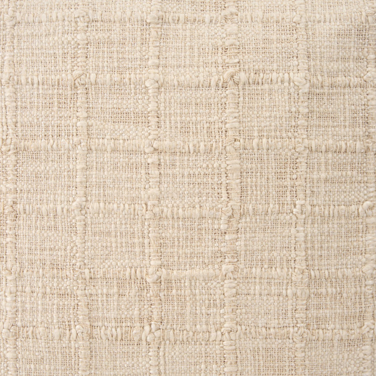 Mercana Jacory Cream Checker Textured Decorative Lumbar Pillow Cover