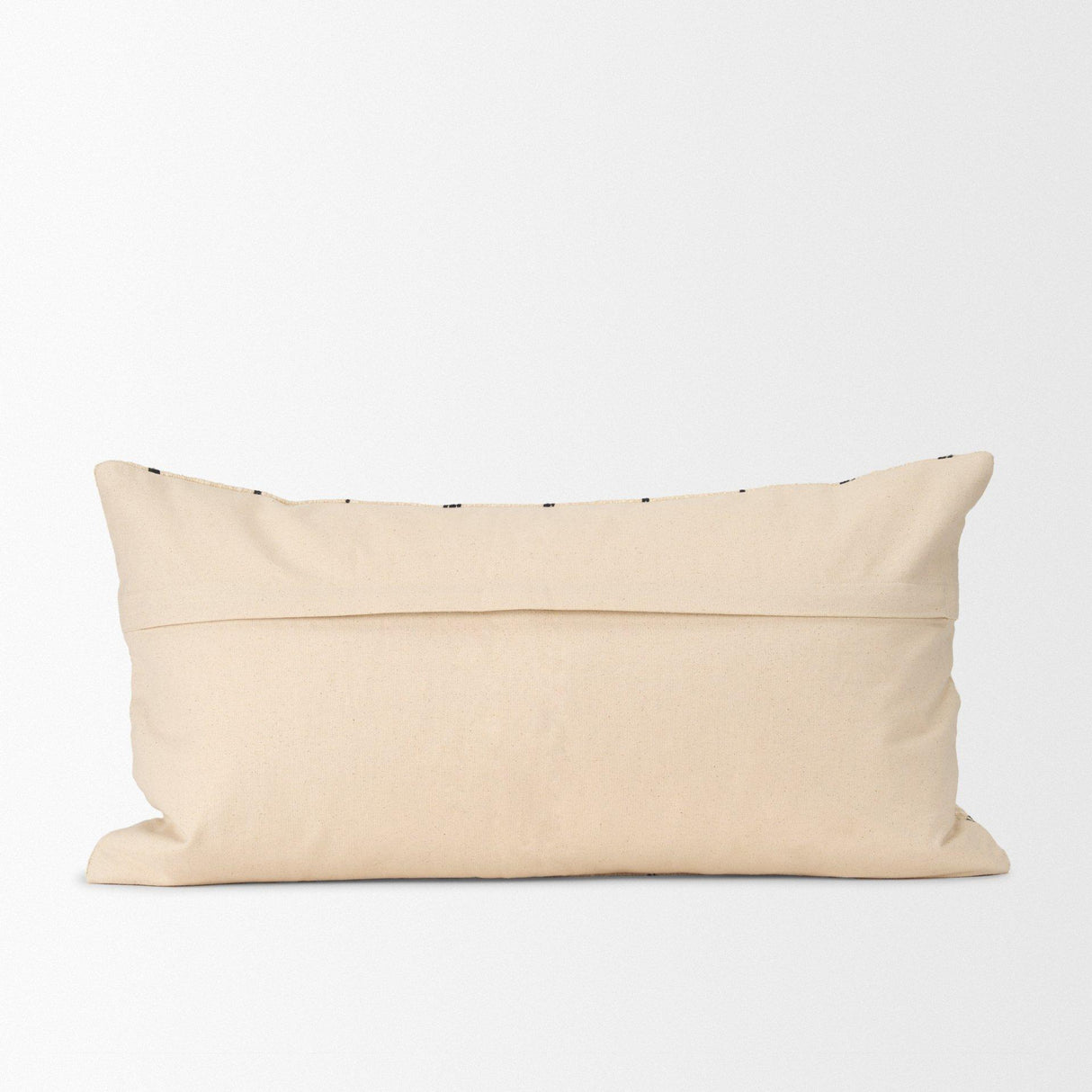 Mercana Jaela Beige and Black Striped Checkered Decorative Lumbar Pillow Cover
