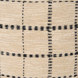 Mercana Jaela Beige and Black Striped Checkered Decorative Lumbar Pillow Cover