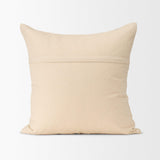 Mercana Jaela Beige and Black Striped Checkered Decorative Square Pillow Cover