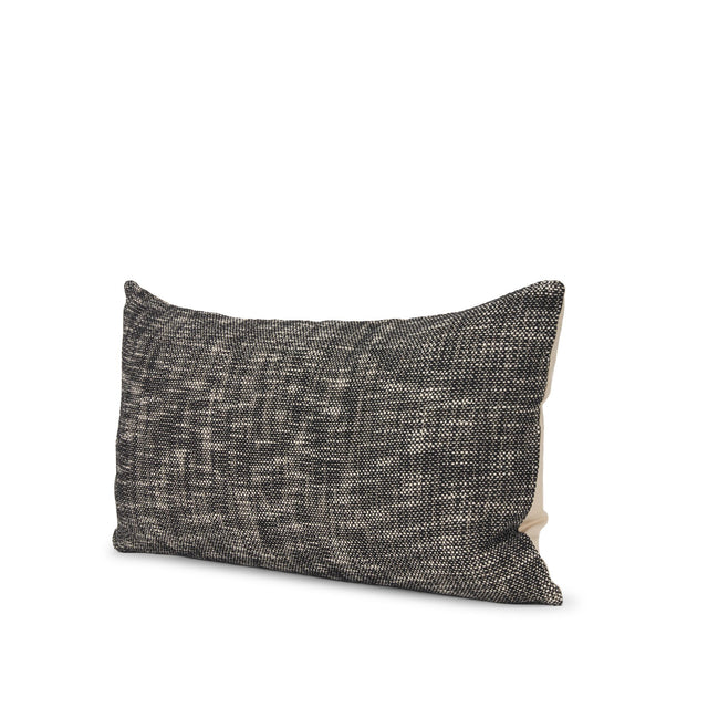 Mercana Jalia Cream and Black Cotton Decorative Lumbar Pillow Cover