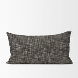 Mercana Jalia Cream and Black Cotton Decorative Lumbar Pillow Cover